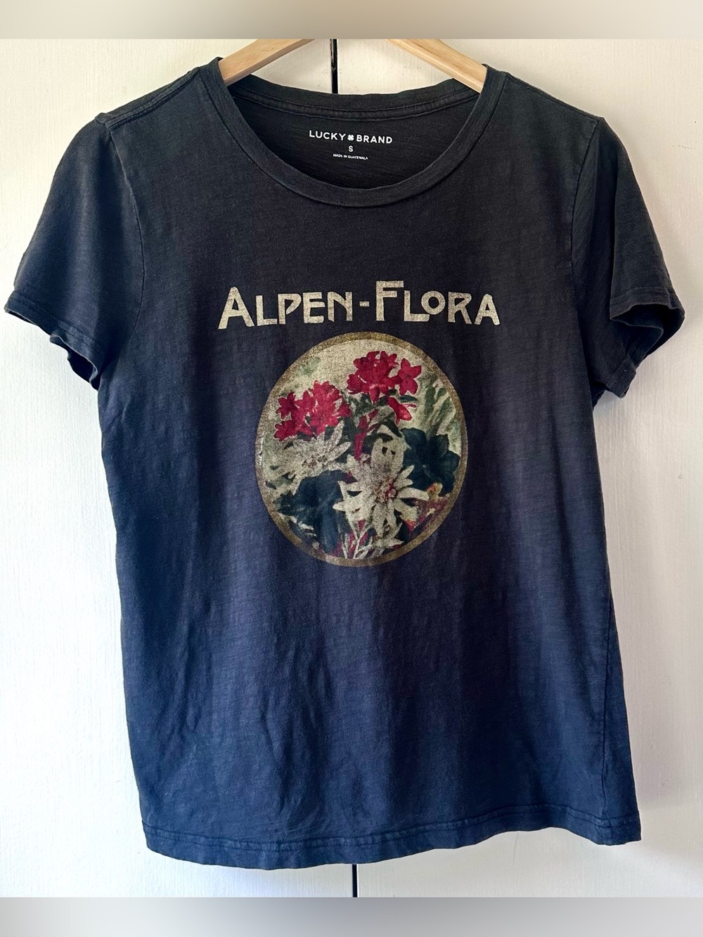 Lucky Brand Dark Gray 'Alpen-Flora' Graphic Tee